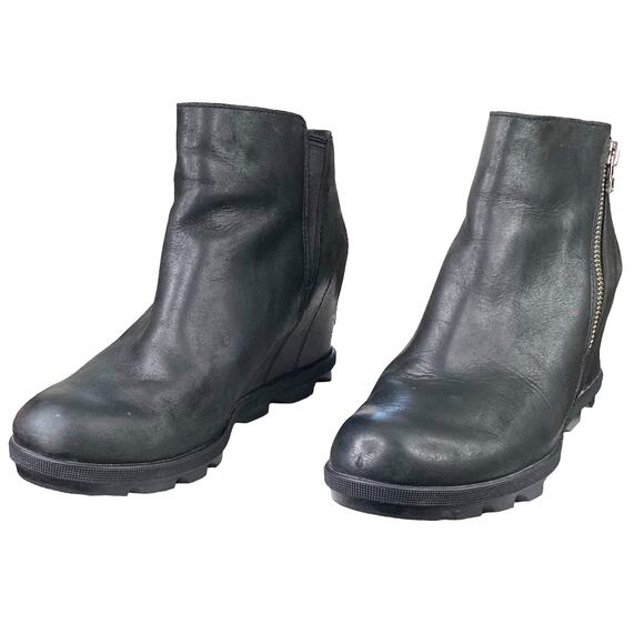 Sorel Women's Joan Of Arctic III Black Leather Hidden Wedge Boot Size US 9.5 - Picture 6 of 12